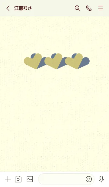 [LINE着せ替え] 3つのハート型の着せかえ Colonial yellowの画像2