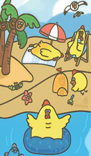 [LINE着せ替え] ANGRY CHICKEN SUMMER 2023 LET'S DRAWの画像1