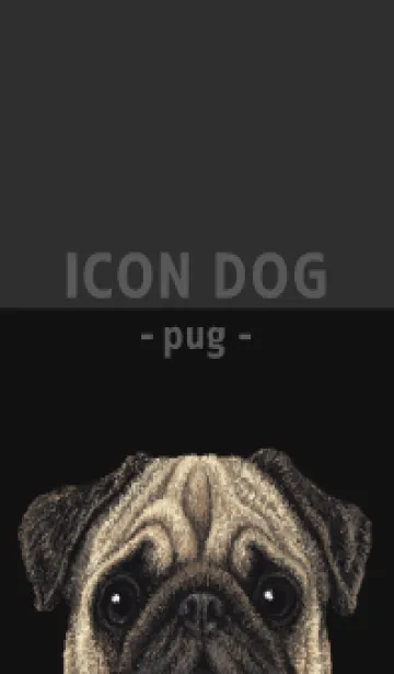 [LINE着せ替え] ICON DOG - パグ - BLACK/04の画像1