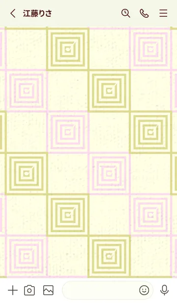 [LINE着せ替え] 和音 市松模様 音符  メロンイエローの画像2