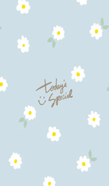 [LINE着せ替え] 白い花がたくさん ブルー2の画像1