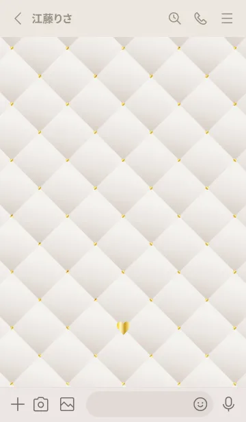 [LINE着せ替え] HEART QUILTING - PINK BEIGE 4の画像2