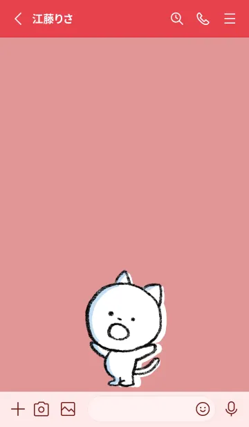[LINE着せ替え] 赤 : まるねこ2の画像2