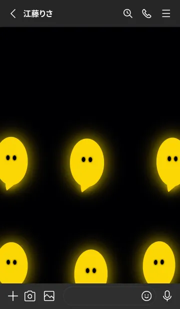 [LINE着せ替え] 黄色 | かわいい幽霊の画像2