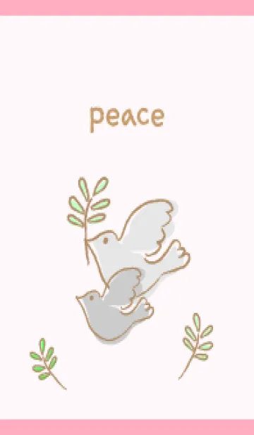 [LINE着せ替え] オリーブと鳩 ピンク色の画像1