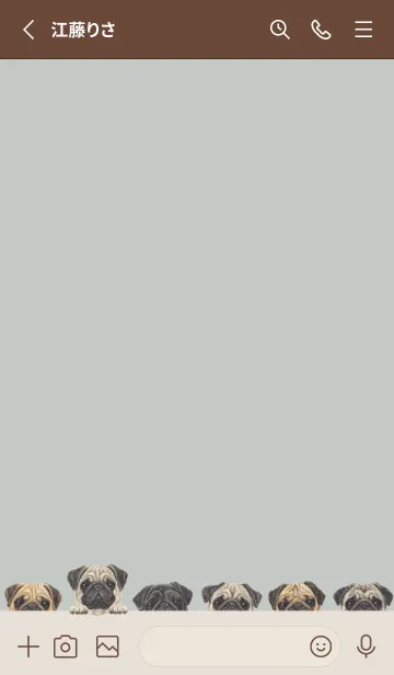 [LINE着せ替え] DOGS - パグ - スカイグレーの画像2