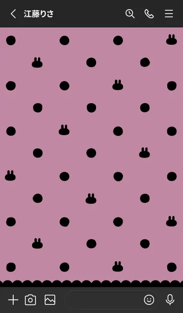 [LINE着せ替え] 水玉うさぎVo.3♡PinkPurple&Blackの画像2