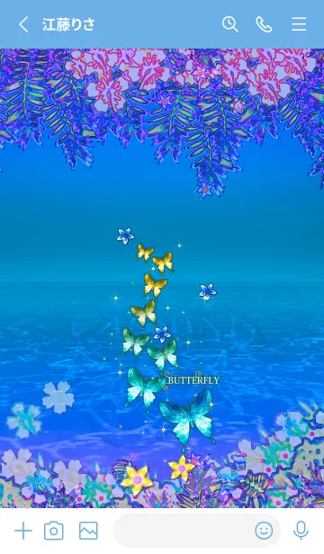 [LINE着せ替え] ブルーハワイ♡アロハ蝶*12の画像2
