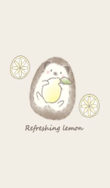 [LINE着せ替え] ハリネズミとレモン -ブラウン-の画像1