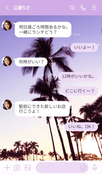 [LINE着せ替え] Palm trees and sunset 93の画像3