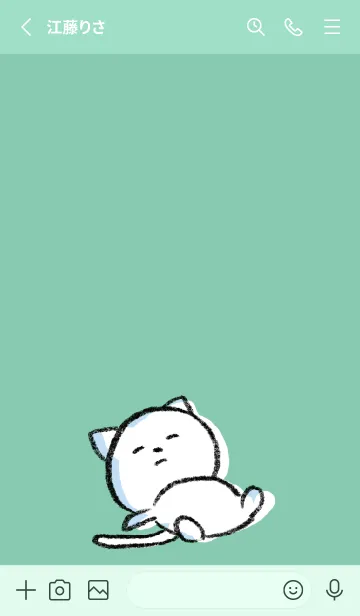 [LINE着せ替え] ミントグリーン : まるねこ3の画像2