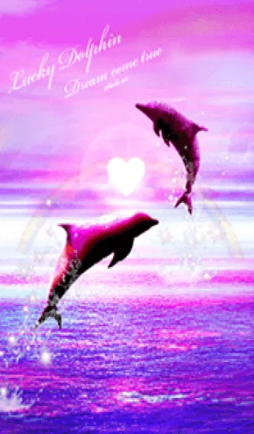 [LINE着せ替え] 恋愛運 ♥Lucky Dolphin pink3♥の画像1