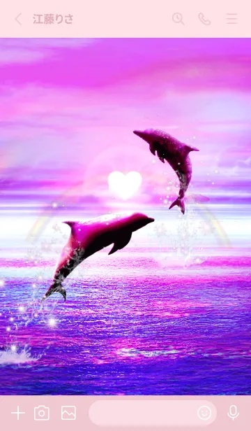 [LINE着せ替え] 恋愛運 ♥Lucky Dolphin pink3♥の画像2