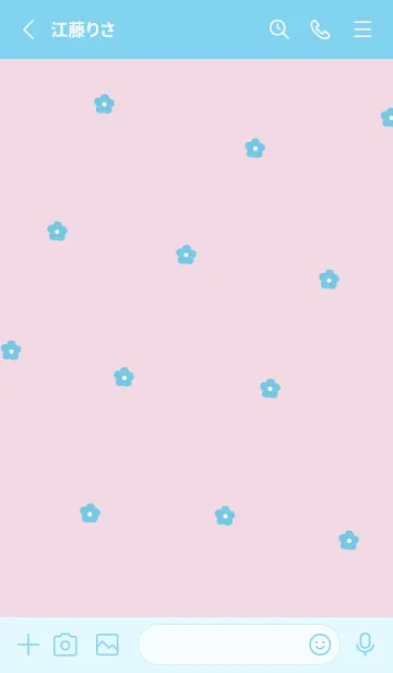 [LINE着せ替え] flower pattern (blue pink)の画像2