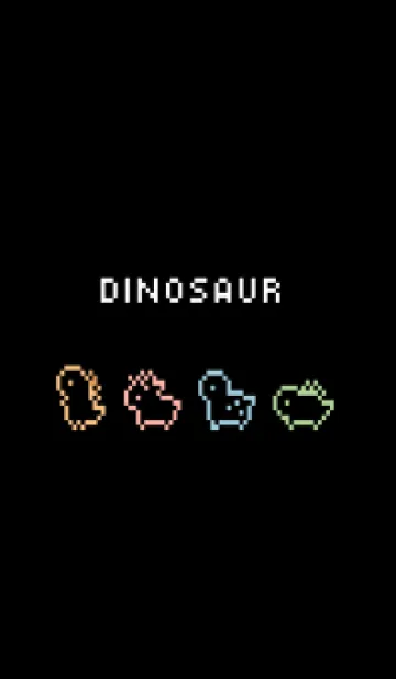 [LINE着せ替え] 小さな恐竜 (ドット絵) /ブラックネオンの画像1
