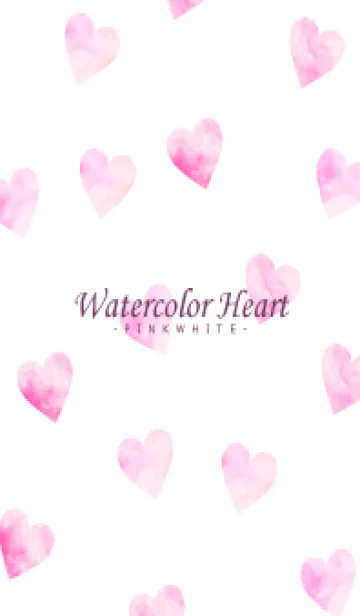 WatercolorHeart PINKWHITE 7の着せ替えメイン画像