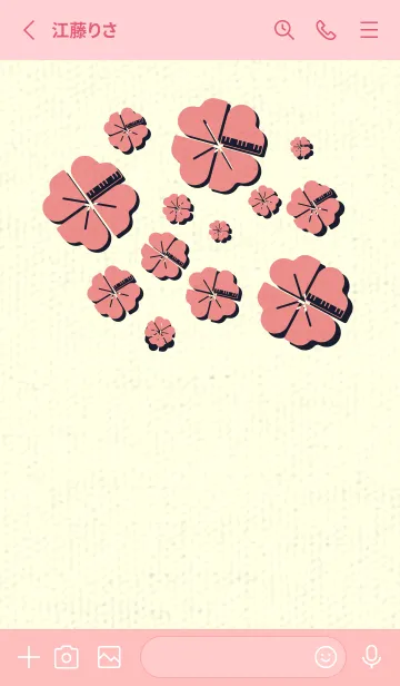 [LINE着せ替え] Piano clover 薄紅の画像2