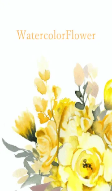 [LINE着せ替え] Watercolor Yellow Flower-hisatoto-32の画像1