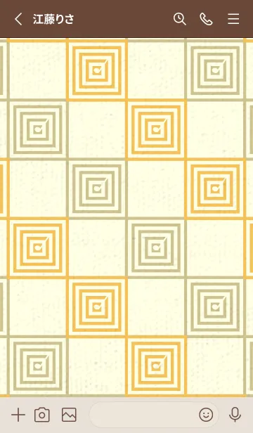 [LINE着せ替え] 和音 市松模様 音符  サフランイエローの画像2