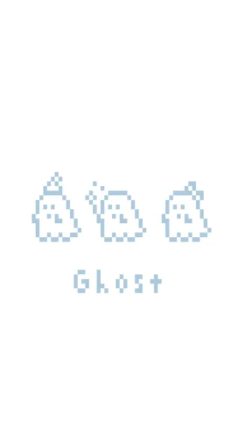 [LINE着せ替え] ドット絵おばけ。白と水色の画像1