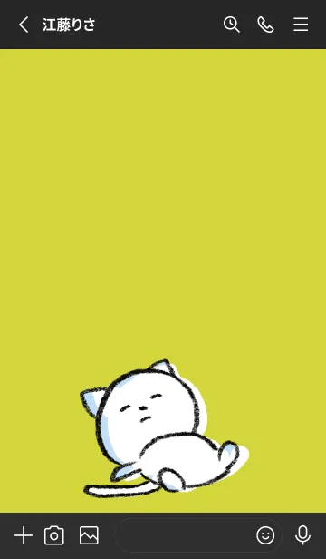 [LINE着せ替え] 黒と黄色 : まるねこ3の画像2