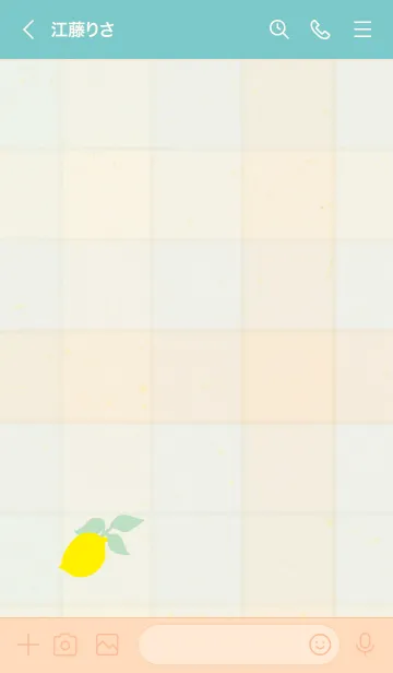 [LINE着せ替え] チェック柄 レモン28の画像2