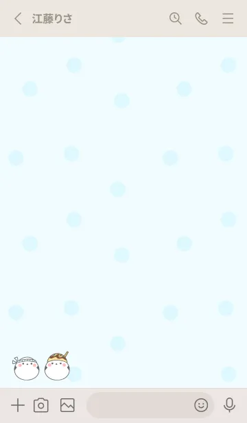 [LINE着せ替え] シマエナガとたこ焼き -ブルー- ドットの画像2