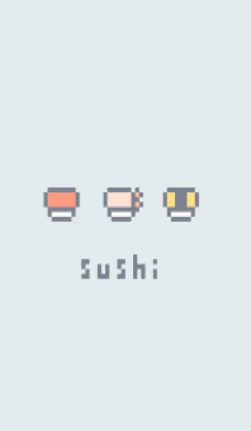 [LINE着せ替え] 小さなお寿司 (ドット絵)/ ライトブルーの画像1