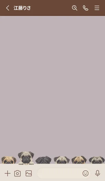 [LINE着せ替え] DOGS - パグ - パープルグレーの画像2