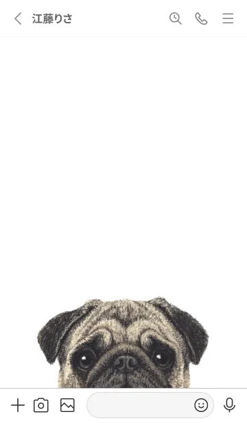 [LINE着せ替え] ICON DOG - パグ - GRAY/06の画像2