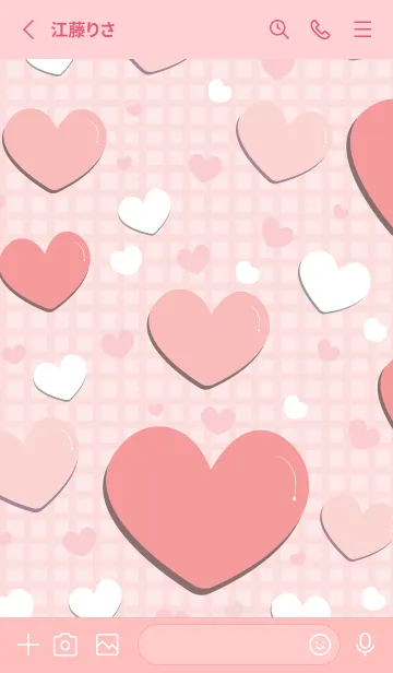 [LINE着せ替え] Pink Love Heart Simple  By JAJAの画像2
