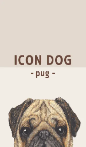 [LINE着せ替え] ICON DOG - パグ - BROWN/05の画像1