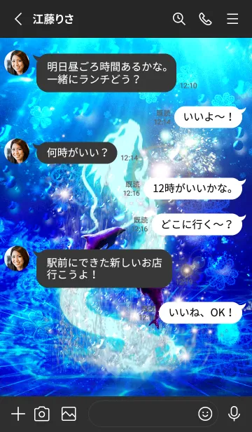 [LINE着せ替え] 運気を最強にする昇水龍とイルカ5#の画像3