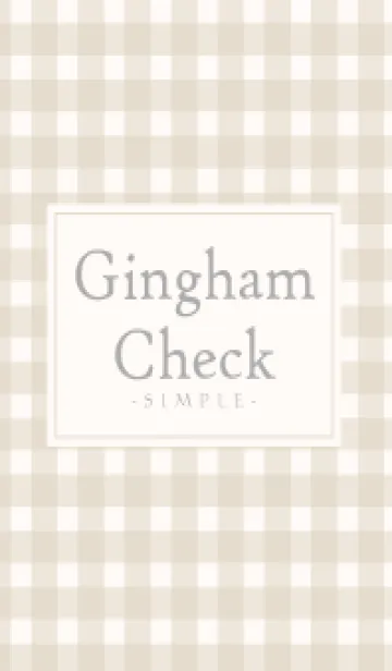 [LINE着せ替え] Gingham Check Natural Beige - SIMPLE 21の画像1