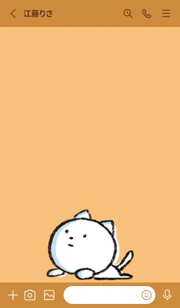 [LINE着せ替え] オレンジ : まるねこ4の画像2