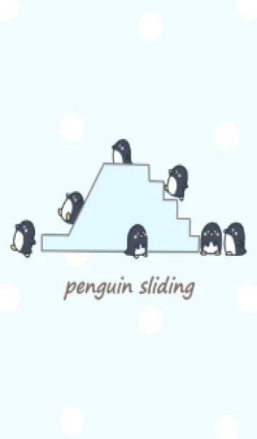 [LINE着せ替え] ペンギンすべりだい -ブルー- ドット 2の画像1