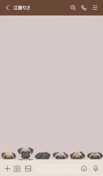 [LINE着せ替え] DOGS - パグ - ブラウングレーの画像2
