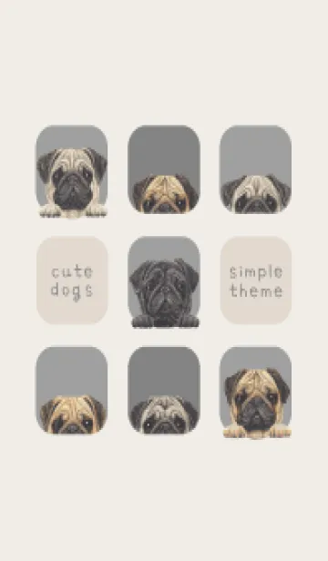 [LINE着せ替え] DOGS - パグ - アッシュグレーの画像1