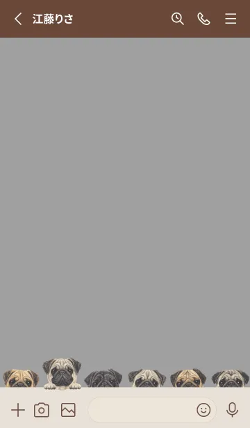 [LINE着せ替え] DOGS - パグ - アッシュグレーの画像2