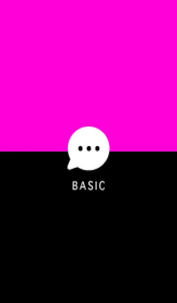 [LINE着せ替え] Simple&Basic ビビッドピンク&ブラックの画像1