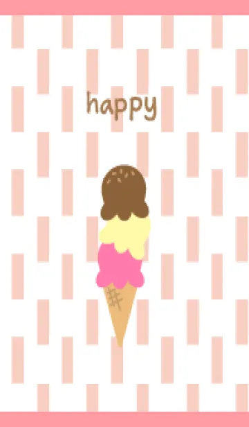 [LINE着せ替え] トリプルアイスクリーム 薄いピンクの画像1