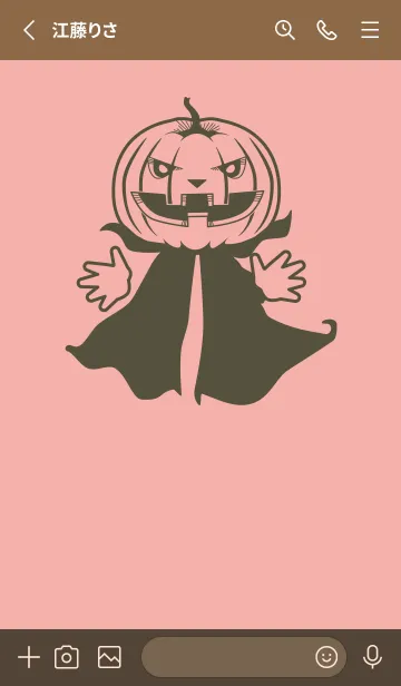 [LINE着せ替え] 妖怪 ジャックオランタン 珊瑚色の画像2