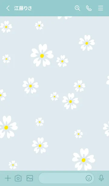 [LINE着せ替え] 5枚の白い花びら27の画像2