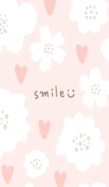 [LINE着せ替え] ハートと白い花3の画像1