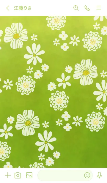 [LINE着せ替え] 白い花のリース 水彩12の画像2