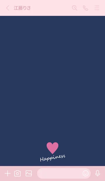 [LINE着せ替え] Small Heart *Navy+Pink 35*の画像2