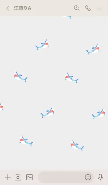 [LINE着せ替え] 水彩画サメのイラスト・26の画像2