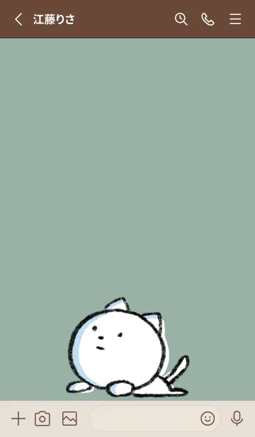 [LINE着せ替え] ベージュとカーキ : まるねこ4の画像2