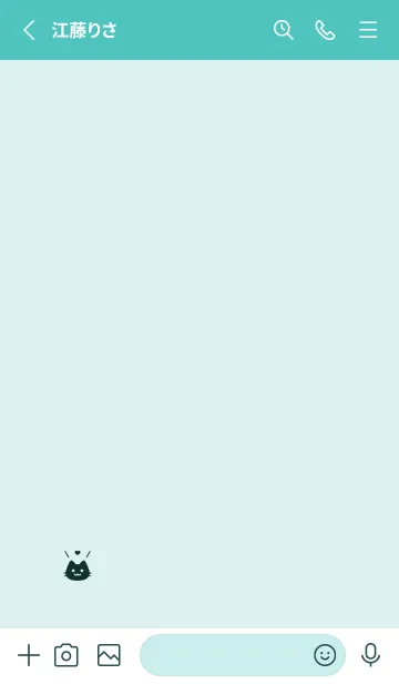 [LINE着せ替え] 小さな猫(グリーン67)の画像2