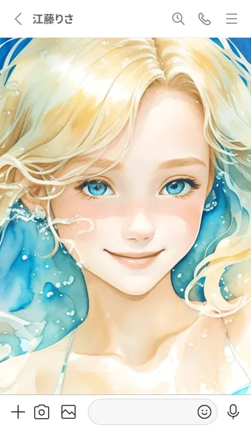 [LINE着せ替え] 水彩画の美少女 9の画像2